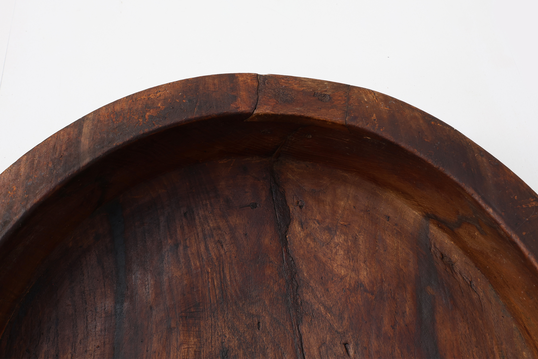 Large handcrafted solid wooden bowl in wabi wabi style, France ca. 1950thumbnail